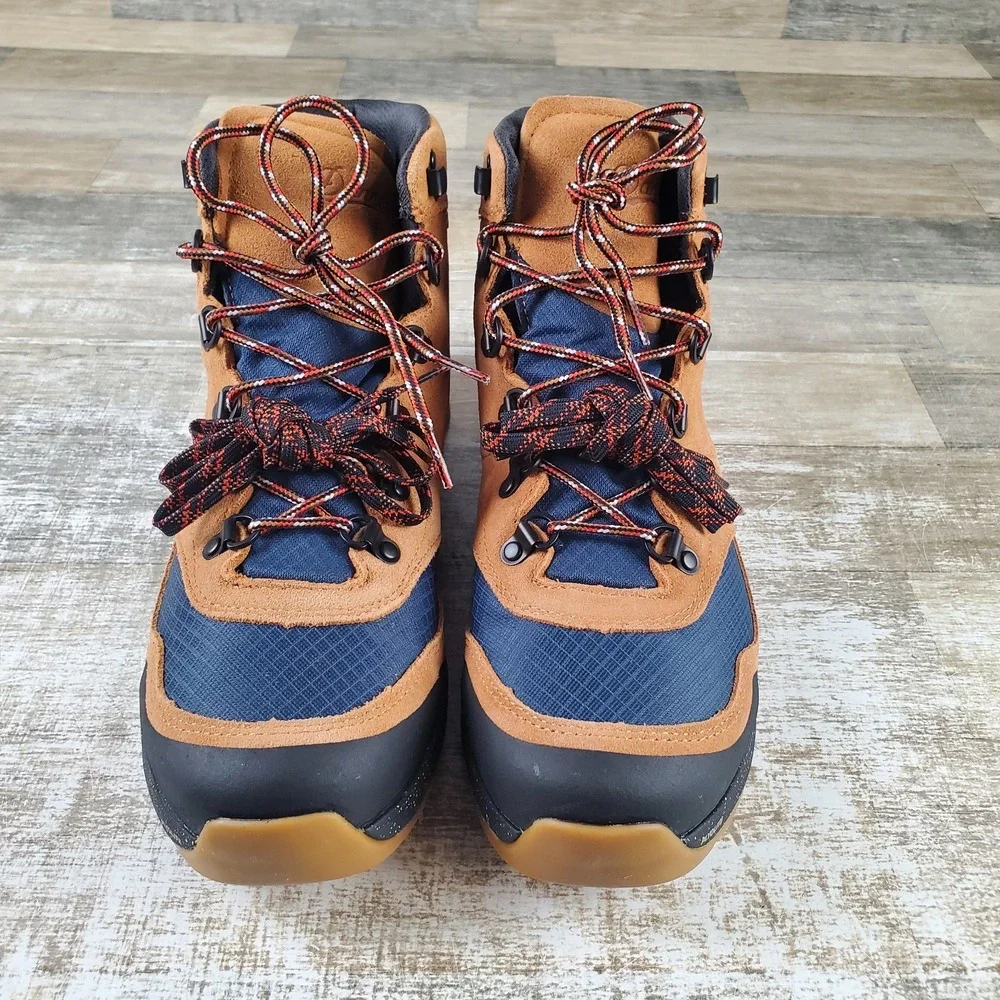 Danner Free Spirit Hiking Boots Sz 11.5 Brown Navy Mid Top Round Toe
